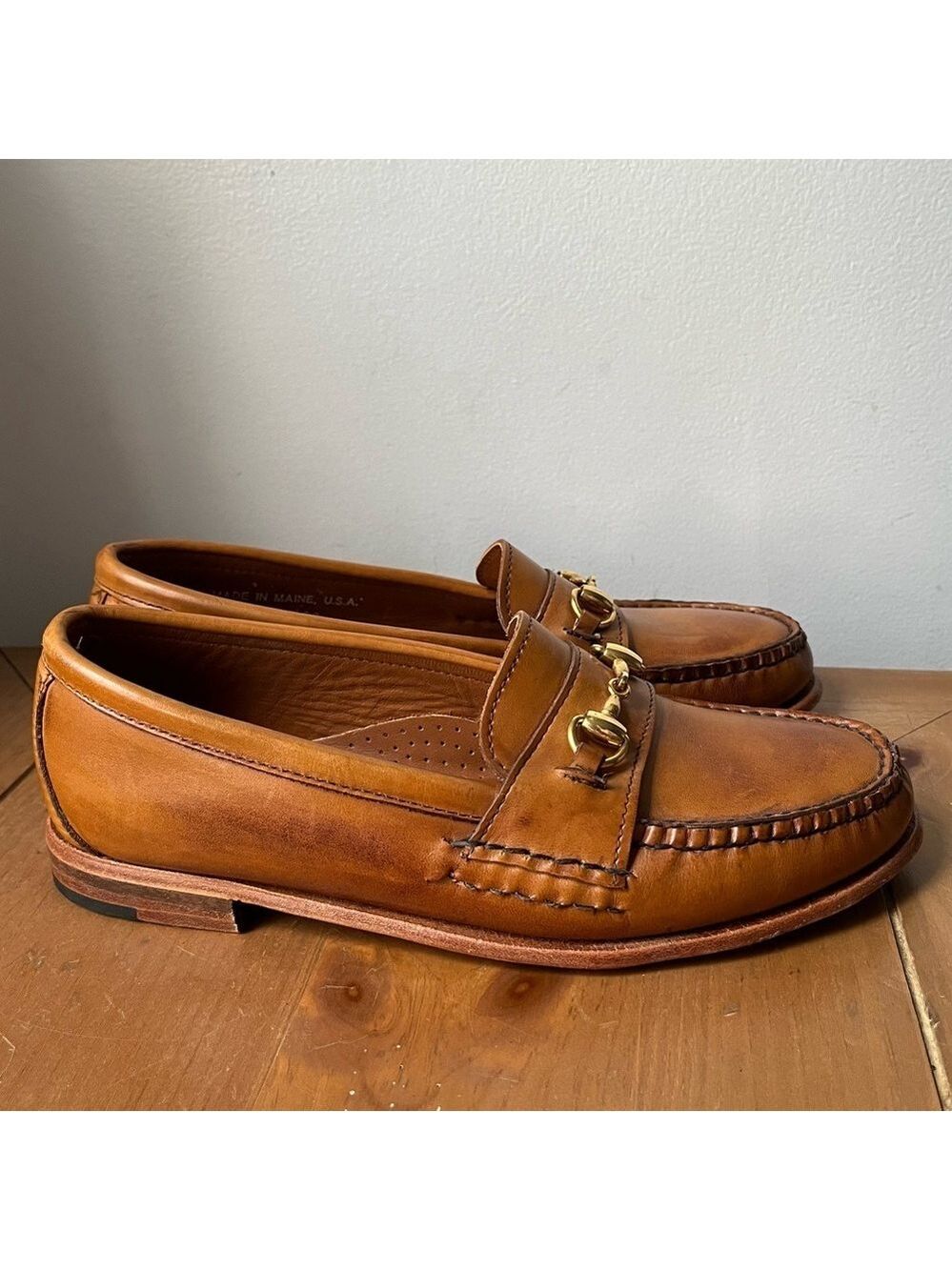 Rancourt & Co. Women’s Horsebit Loafer Natural Shell Cordovan Tan Leather 9.5 - Picture 3 of 13